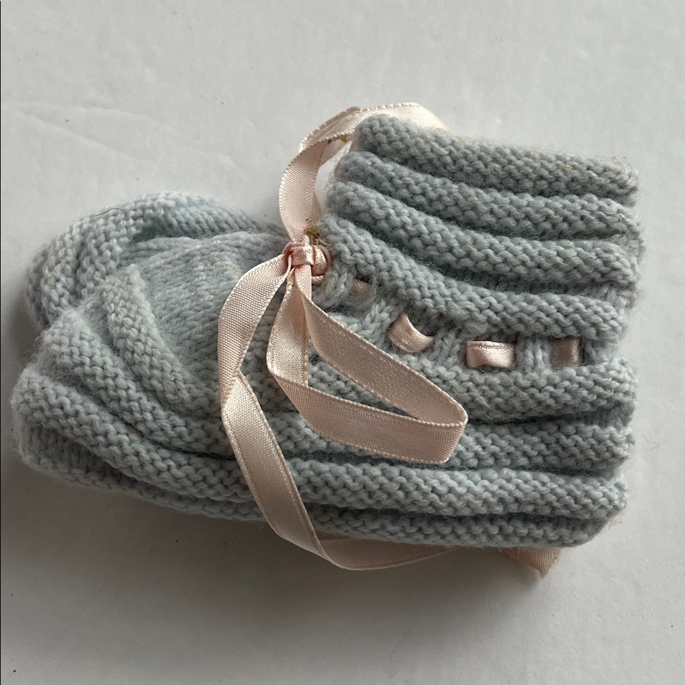 Vintage Hand Knit Baby Booties Handmade Knitted NWT